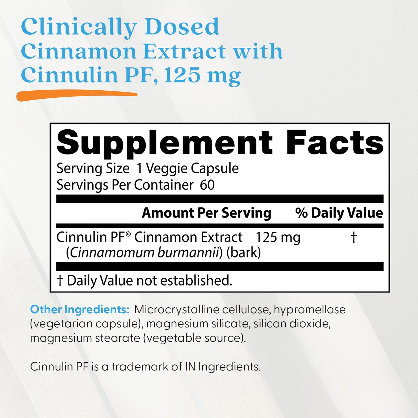 Doctor's Best Cinnamon Extract with Cinnulin PF, 125 mg, 60 Veggie Caps