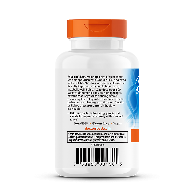 Doctor's Best Cinnamon Extract with Cinnulin PF, 125 mg, 60 Veggie Caps