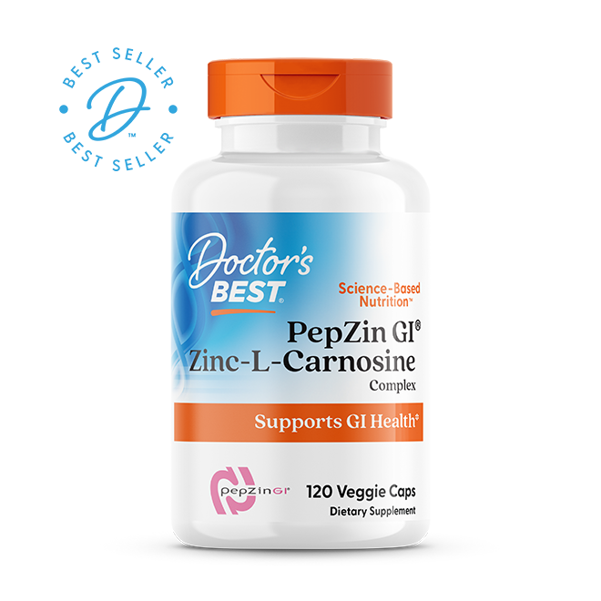 Doctor's Best PepZin GI, Zinc-L-Carnosine Complex, 120 Veggie Caps