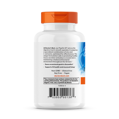 Doctor's Best PepZin GI, Zinc-L-Carnosine Complex, 120 Veggie Caps