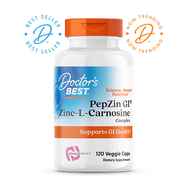 Doctor's Best PepZin GI, Zinc-L-Carnosine Complex, 120 Veggie Caps