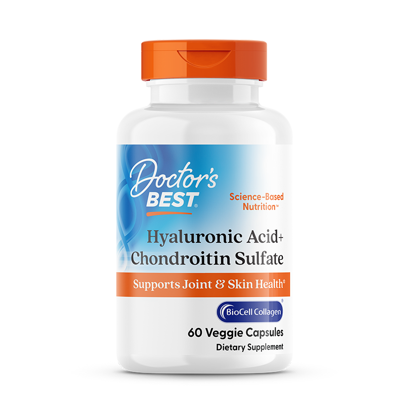 Doctor's Best Hyaluronic Acid + Chondroitin Sulfate with BioCell Collagen, 60 Veggie Caps