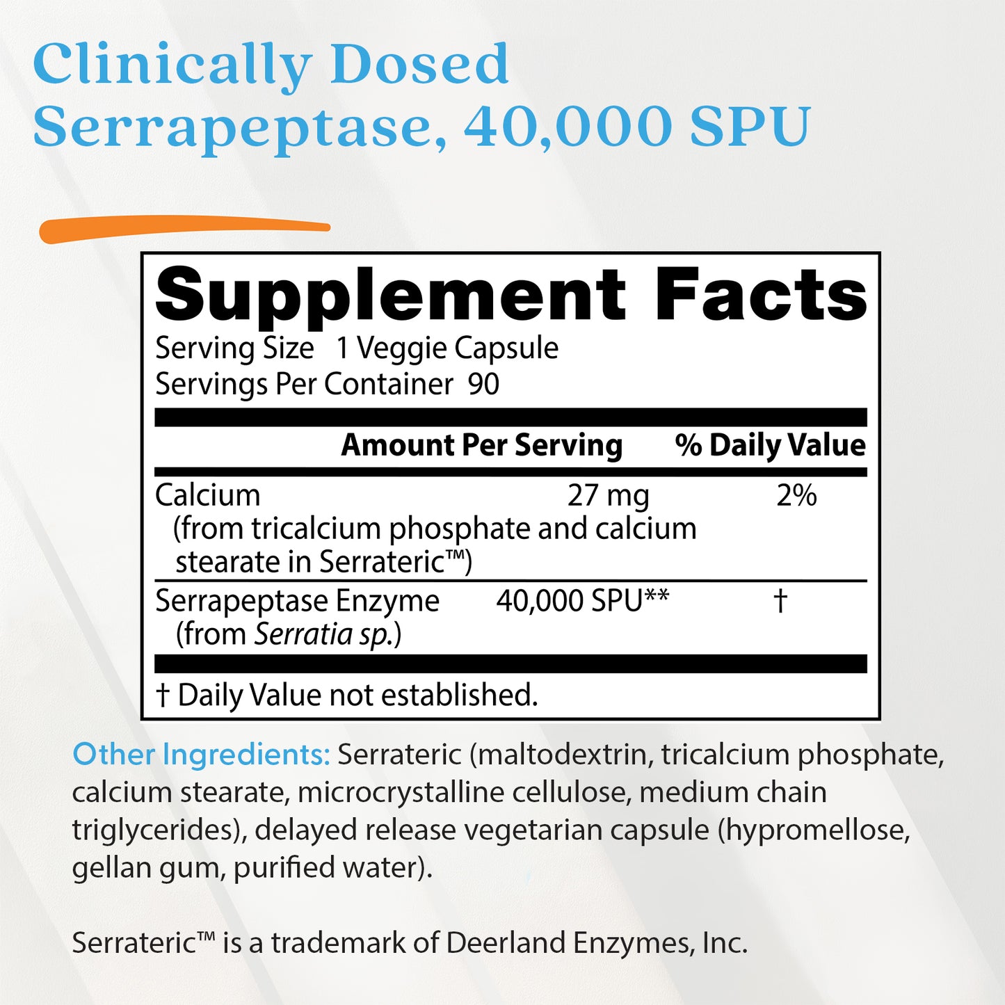 Doctor's Best Serrapeptase, 40,000 SPU, 90 Veggie Caps
