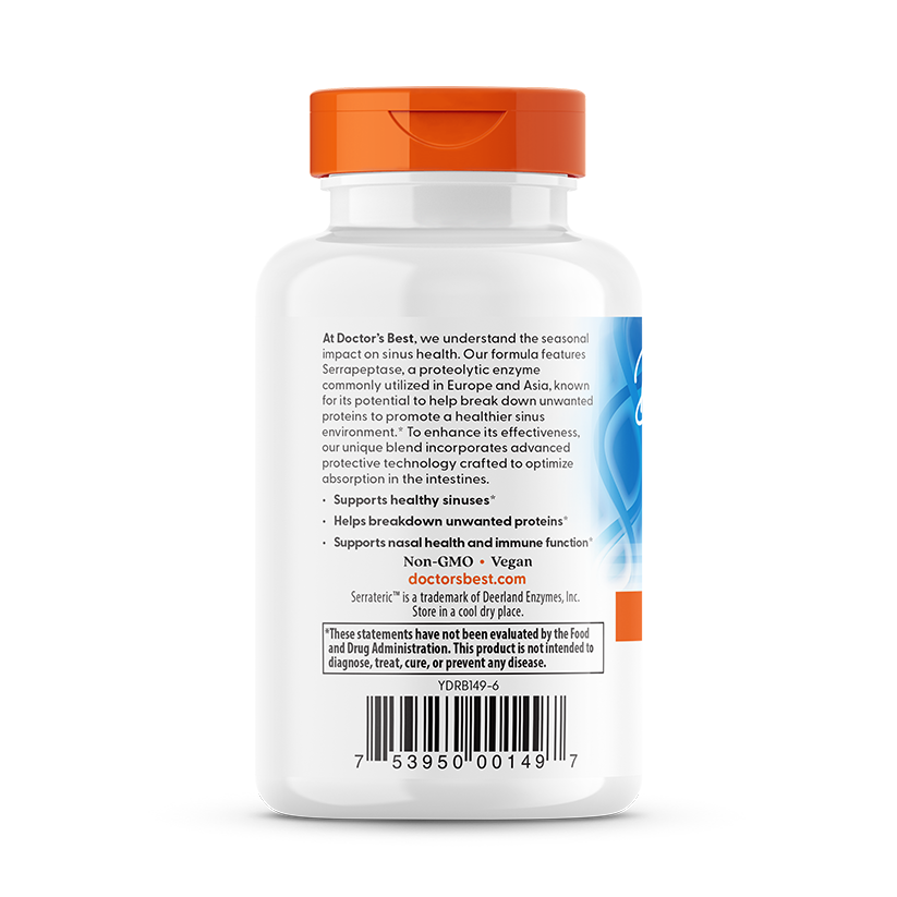 Doctor's Best Serrapeptase, 40,000 SPU, 90 Veggie Caps