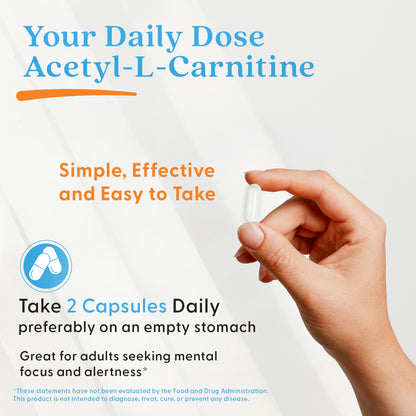 Doctor's Best Acetyl-L-Carnitine, 1000 mg Per Serving, 120 Veggie Caps