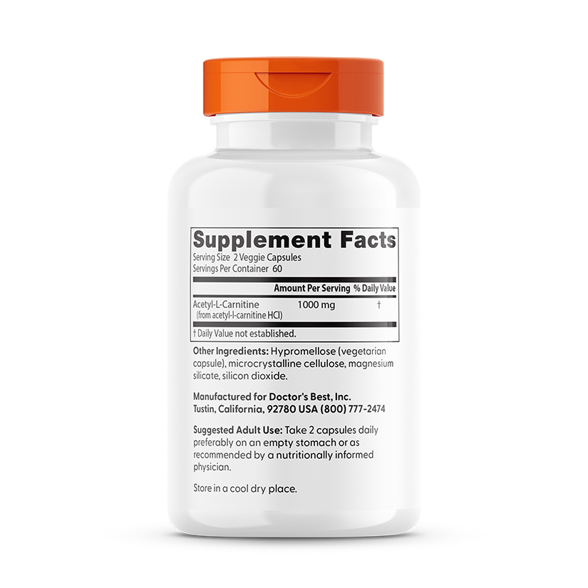 Doctor's Best Acetyl-L-Carnitine, 1000 mg Per Serving, 120 Veggie Caps Doctor's Best Acetyl-L-Carnitine, 1000 mg Per Serving, 120 Veggie Caps