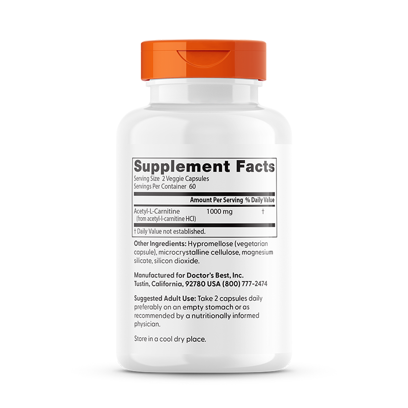 how much acetyl l carnitine should i take daily Doctor's Best Acetyl-L-Carnitine, 1000 mg Per Serving, 120 Veggie Caps