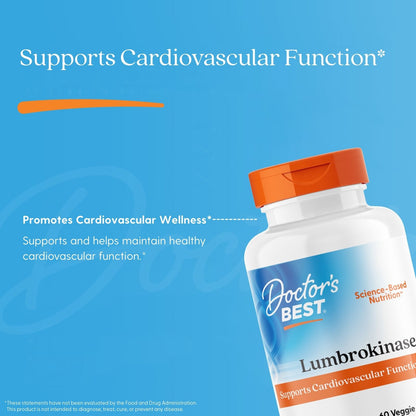 Doctor's Best Lumbrokinase, 720,000 Units Per Serving, 60 Veggie Caps
