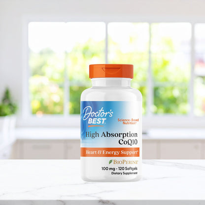 Doctor's Best High Absorption CoQ10 with BioPerine, 100 mg, 120 Softgels