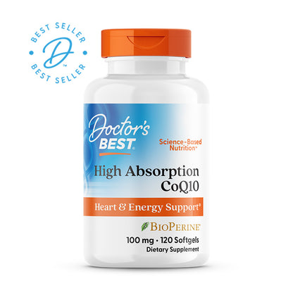 Doctor's Best High Absorption CoQ10 with BioPerine, 100 mg, 120 Softgels