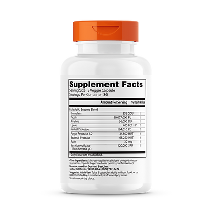 Doctor's Best Proteolytic Enzymes, 90 Delayed Release Veggie Caps