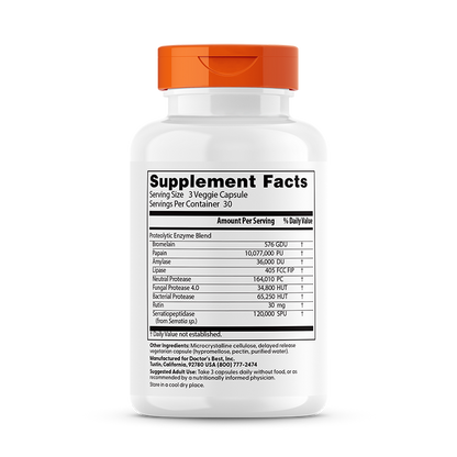 Doctor's Best Proteolytic Enzymes, 90 Delayed Release Veggie Caps