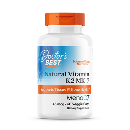 Doctor's Best Natural Vitamin K2 MK-7 with MenaQ7, 45 mcg, 60 Veggie Caps
