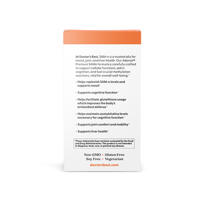 Doctor's Best SAM-e, 200 mg Per Serving, 60 Enteric Coated Tablets