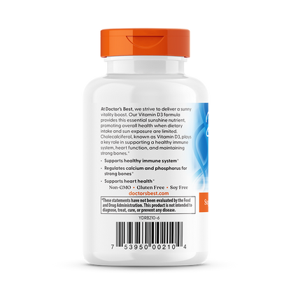 Doctor's Best Vitamin D3, 50 mcg (2,000 IU), 180 Softgels
