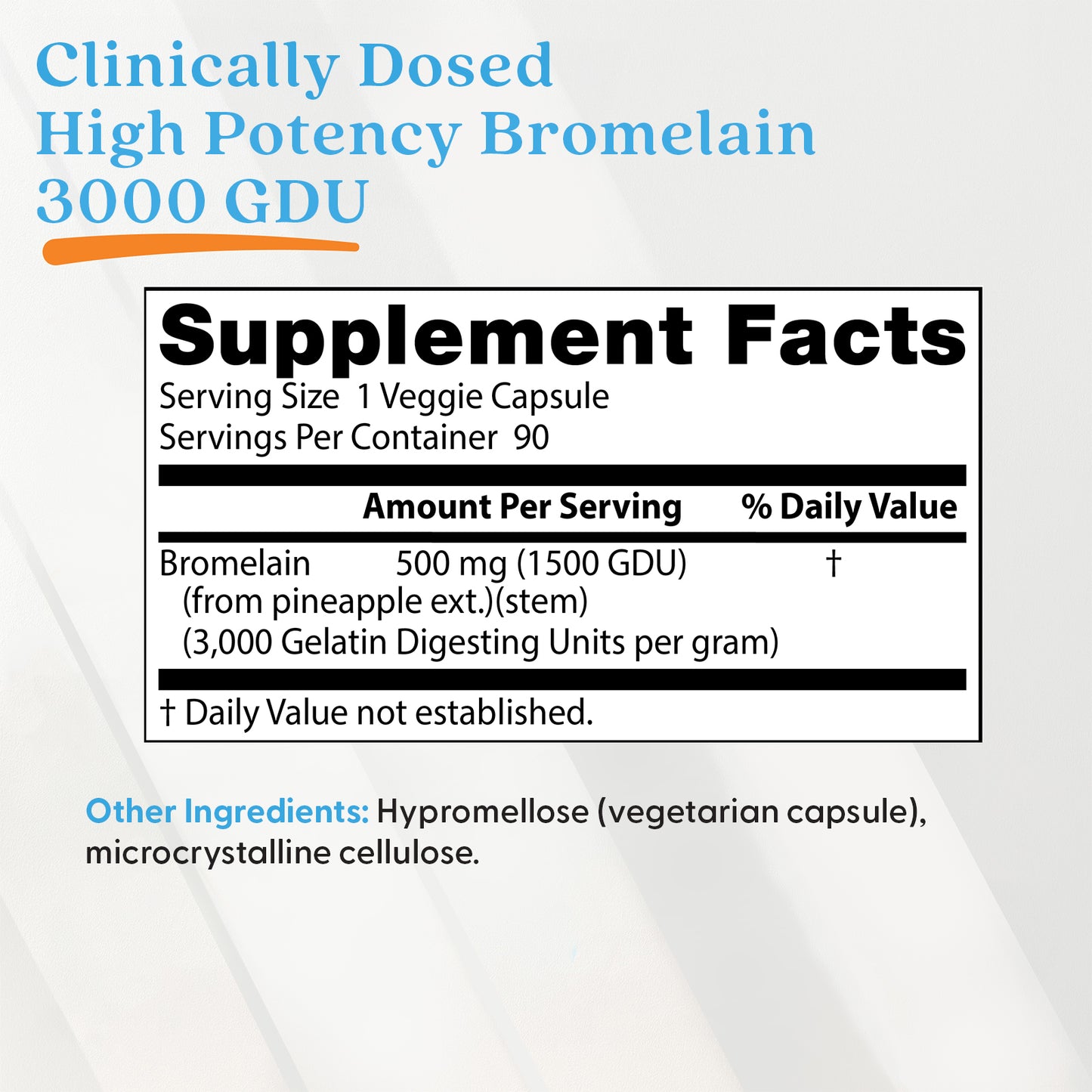 Doctor's Best High Potency Bromelain 3000 GDU Per Gram, 90 Veggie Caps