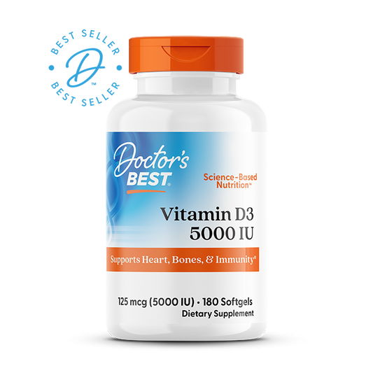 Doctor's Best Vitamin D3, 125 mcg (5,000 IU), 180 Softgels