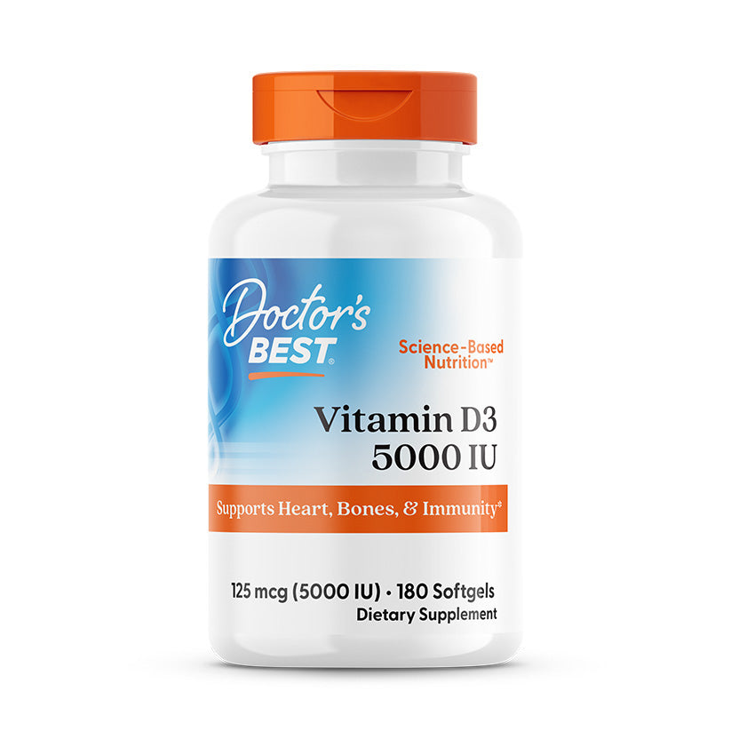Doctor's Best Vitamin D3, 125 mcg (5,000 IU), 180 Softgels