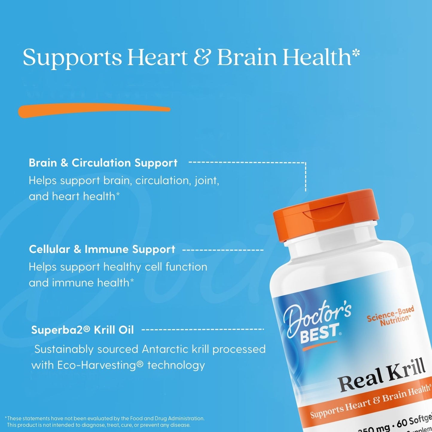 Doctor's Best Real Krill, 350 mg, 60 Softgel