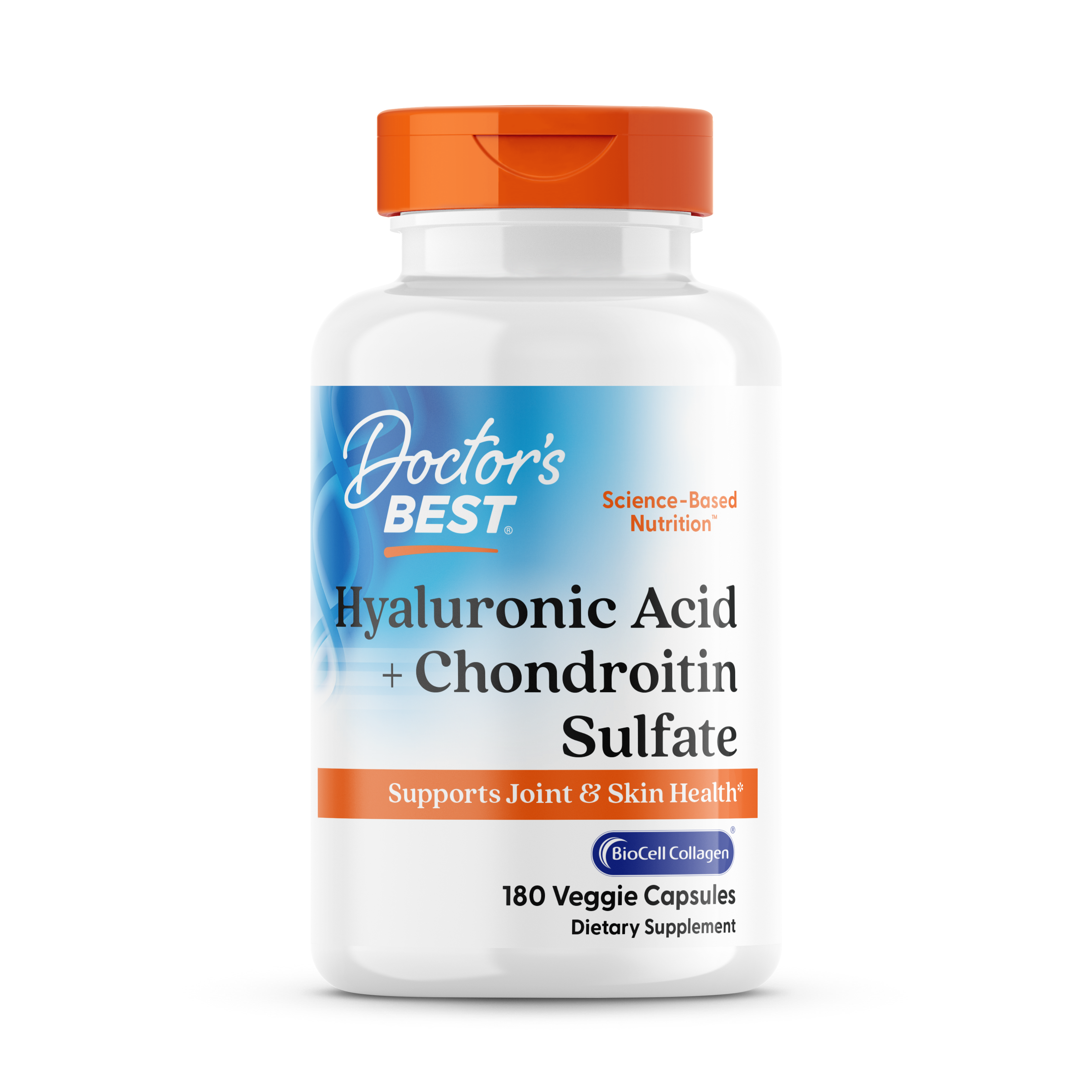 Doctor's Best Hyaluronic Acid + Chondroitin Sulfate, 180 Veggie Caps