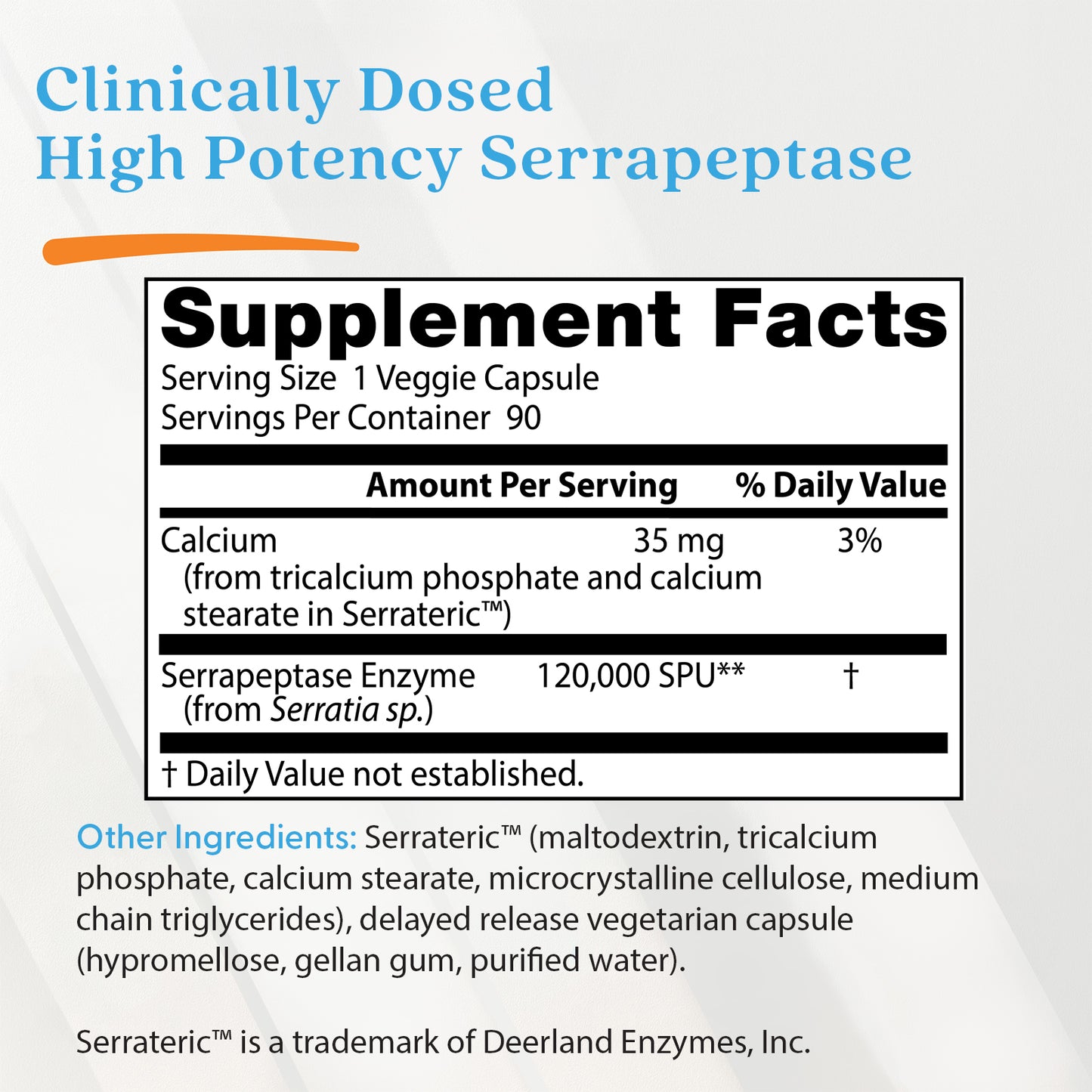 Doctor's Best High Potency Serrapeptase, 120,000 SPU, 90 Veggie Caps