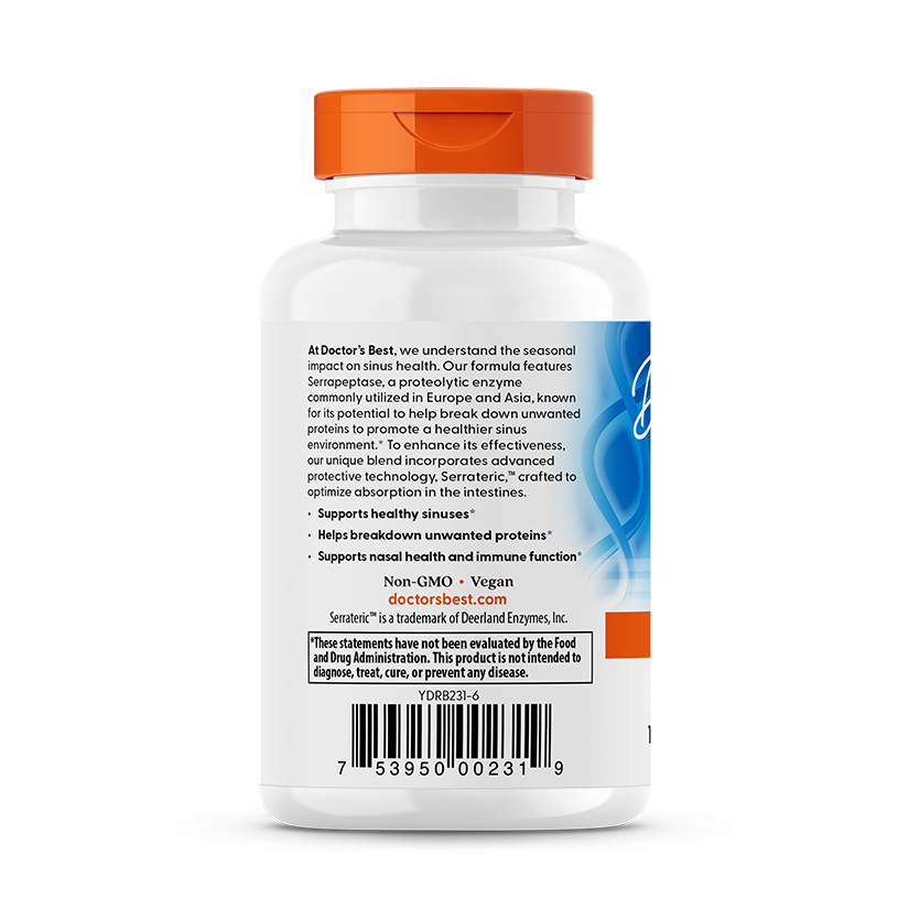 Doctor's Best High Potency Serrapeptase, 120,000 SPU, 90 Veggie Caps