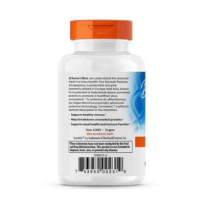 Doctor's Best High Potency Serrapeptase, 120,000 SPU, 90 Veggie Caps
