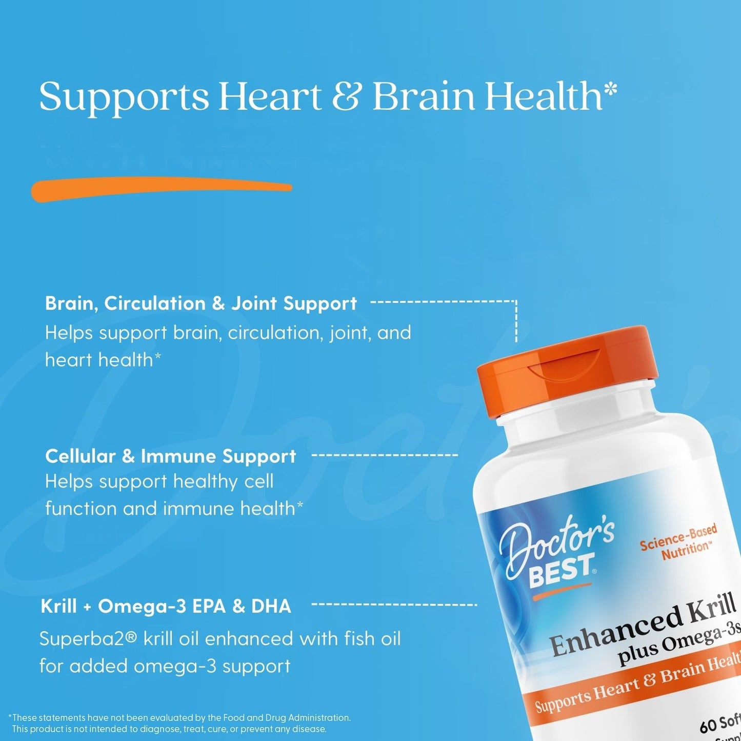 Doctor's Best Enhanced Krill Plus Omega3s with Superba Krill, 60 Softgels