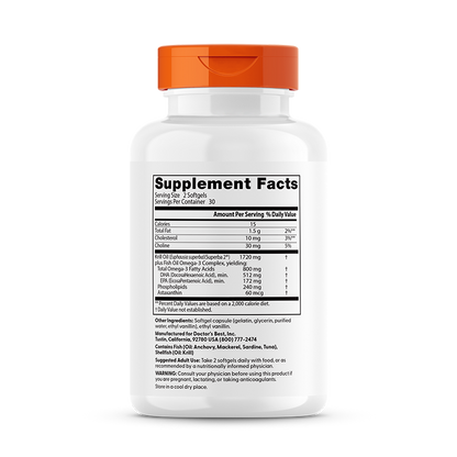 Doctor's Best Enhanced Krill Plus Omega3s with Superba Krill, 60 Softgels
