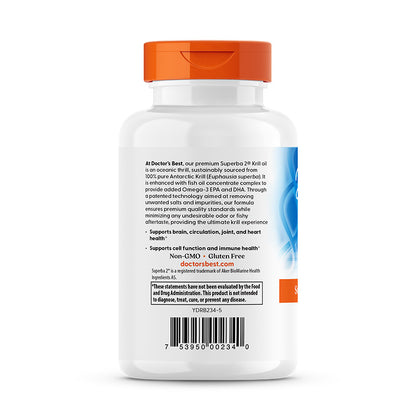 Doctor's Best Enhanced Krill Plus Omega3s with Superba Krill, 60 Softgels