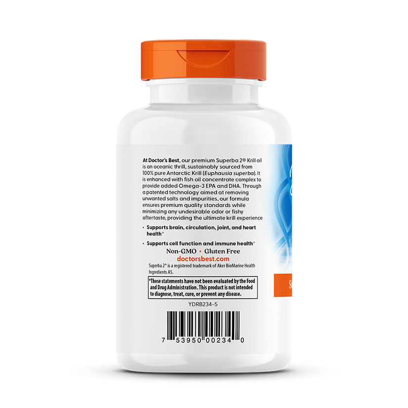 Doctor's Best Enhanced Krill Plus Omega3s with Superba Krill, 60 Softgels