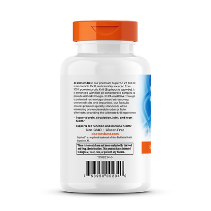 Doctor's Best Enhanced Krill Plus Omega3s with Superba Krill, 60 Softgels