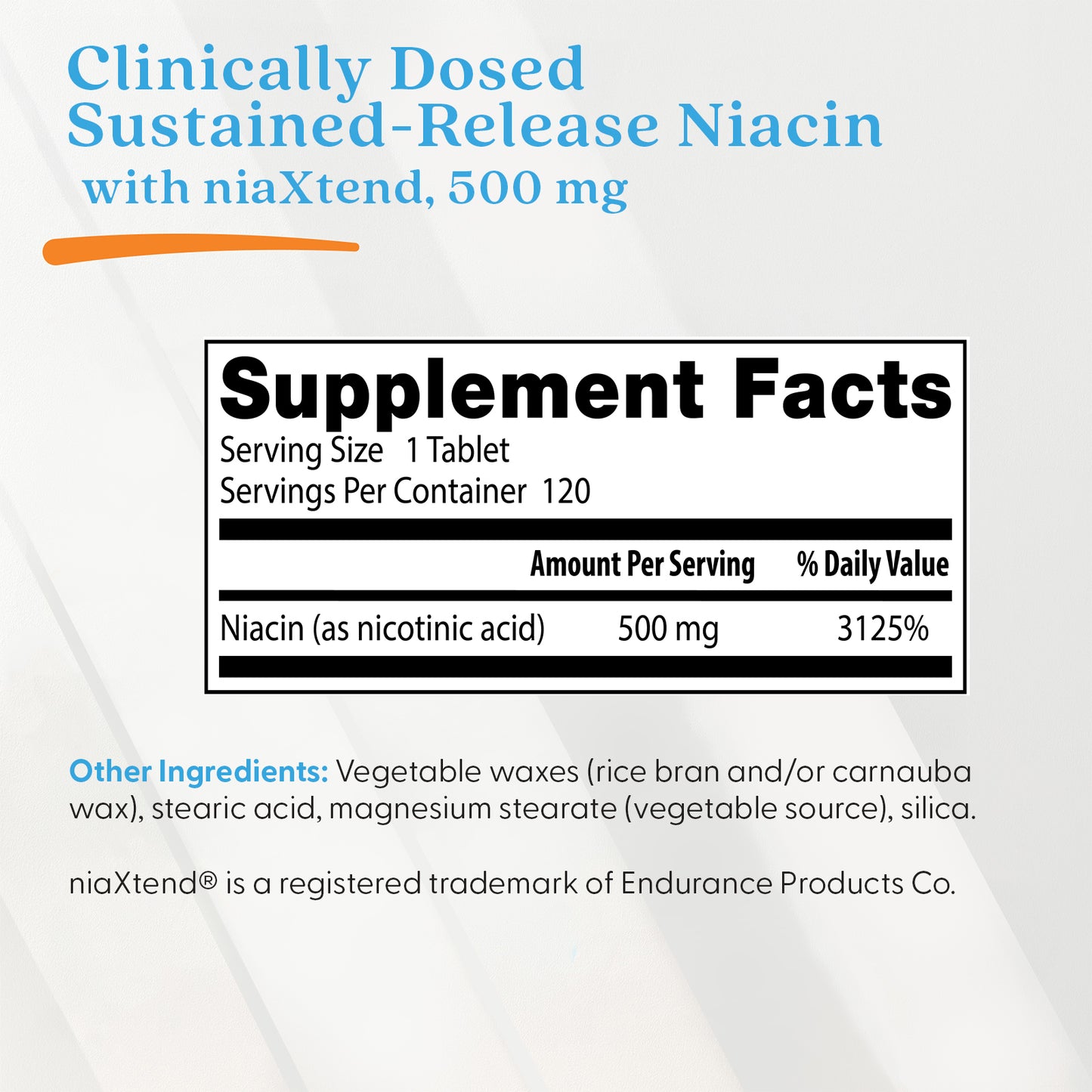 Doctor's Best Sustained-Release Niacin with niaXtend, 500 mg, 120 Tablets