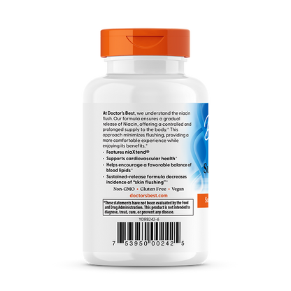Doctor's Best Sustained-Release Niacin with niaXtend, 500 mg, 120 Tablets