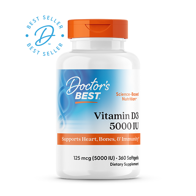 Doctor's Best Vitamin D3, 125 mcg (5,000 IU), 360 Softgels