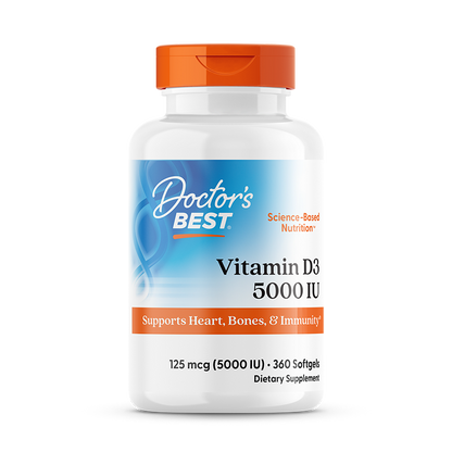 Doctor's Best Vitamin D3, 125 mcg (5,000 IU), 360 Softgels