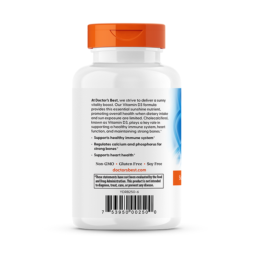 Doctor's Best Vitamin D3, 125 mcg (5,000 IU), 360 Softgels