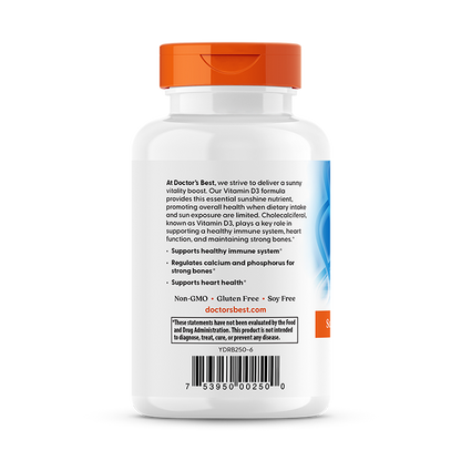 Doctor's Best Vitamin D3, 125 mcg (5,000 IU), 360 Softgels