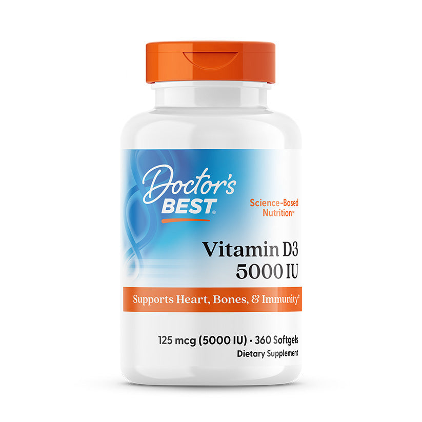 Doctor's Best Vitamin D3, 125 mcg (5,000 IU), 360 Softgels