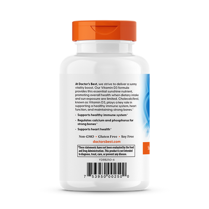 Doctor's Best Vitamin D3, 125 mcg (5,000 IU), 360 Softgels
