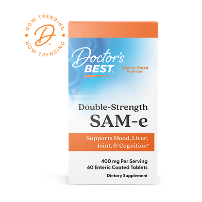Doctor's Best SAM-e, Double-Strength, 400 mg, 60 Enteric Coated Tablets