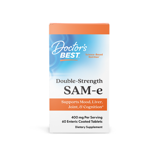 Doctor's Best SAM-e, Double-Strength, 400 mg, 60 Enteric Coated Tablets