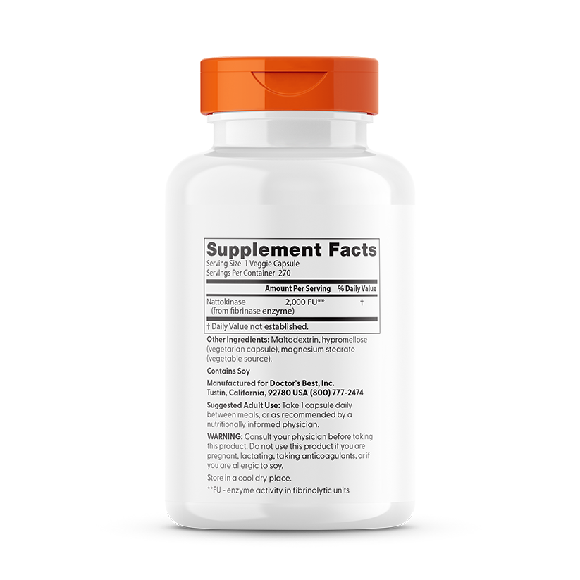 Doctor's Best Nattokinase, 2,000 FUs, 270 Veggie Caps