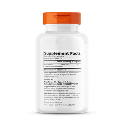 Doctor's Best Nattokinase, 2,000 FUs, 270 Veggie Caps