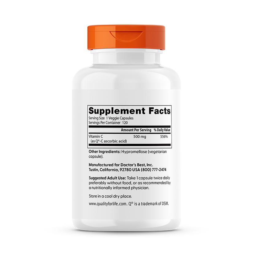Doctor's Best Vitamin C with Q-C, 500 mg, 120 Veggie Caps