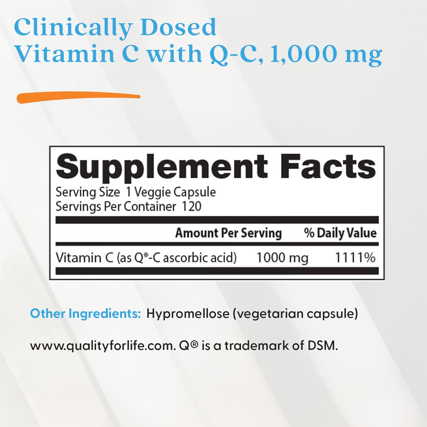 Doctor's Best Vitamin C with Q-C, 1,000 mg, 120 Veggie Caps