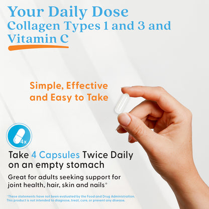 Doctor's Best Collagen Types 1 and 3 and Vitamin C, 2,000 mg Per Serving, 240 Capsules