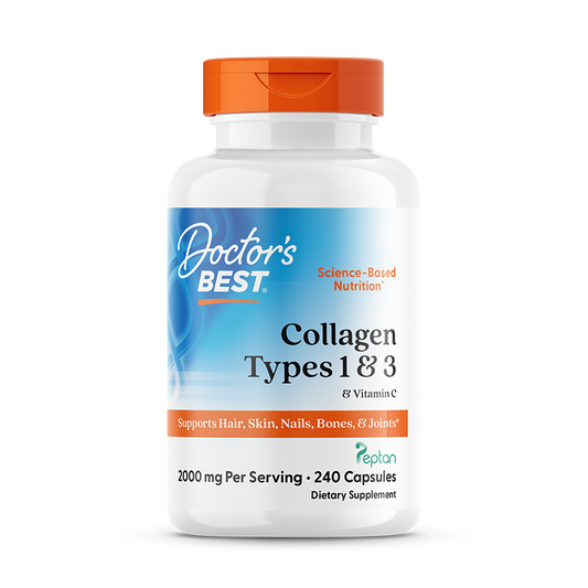 Doctor's Best Collagen Types 1 and 3 with Peptan and Vitamin C, 125 mg, 240 Capsules