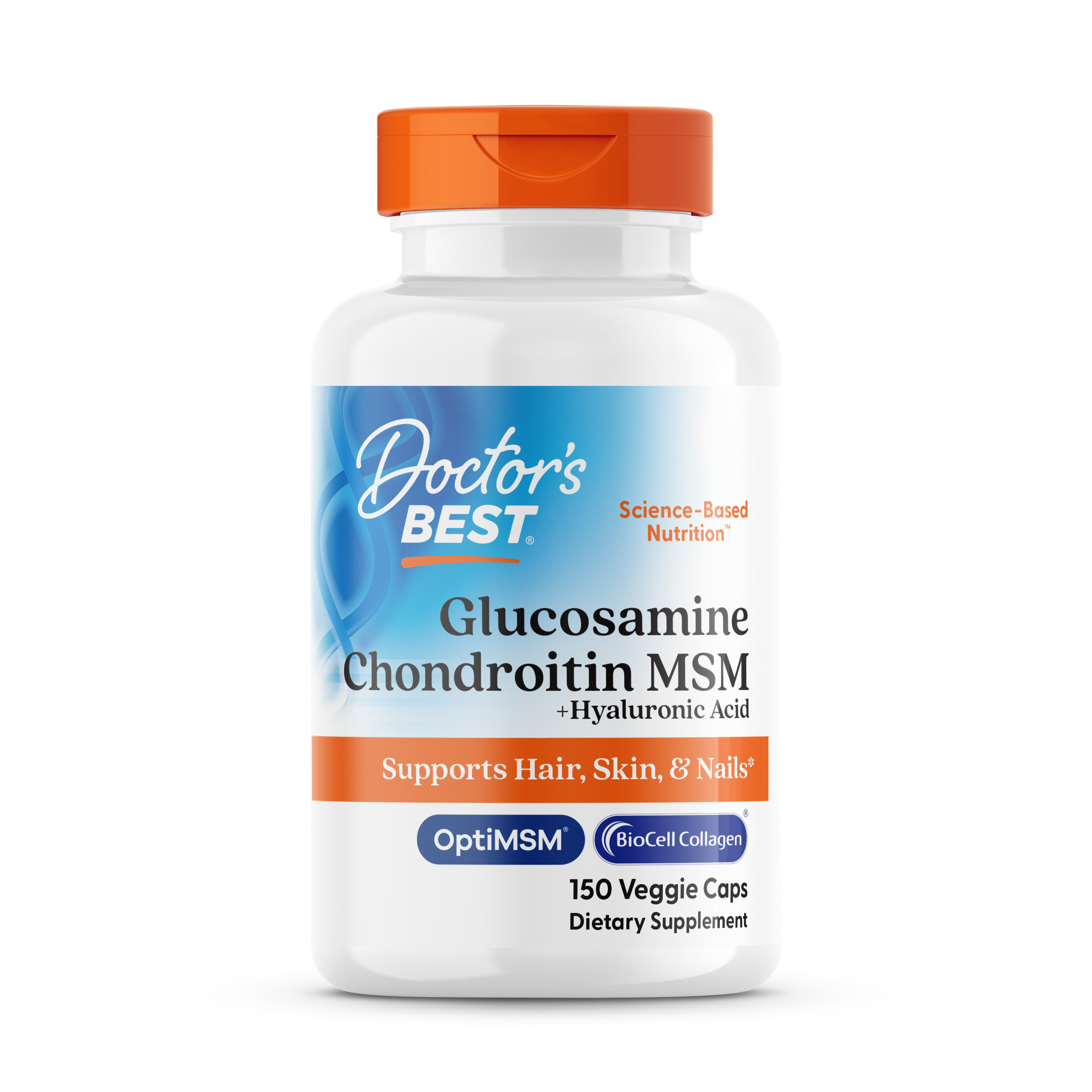 Doctor's Best Glucosamine Chondroitin MSM + Hyaluronic Acid, 150 Veggie Caps