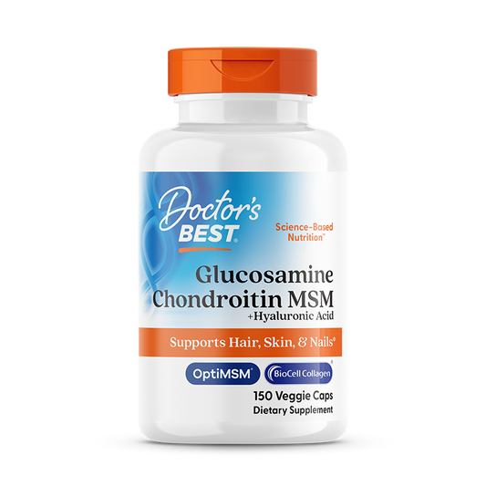 Doctor's Best Glucosamine Chondroitin MSM + Hyaluronic Acid, 150 Veggie Caps